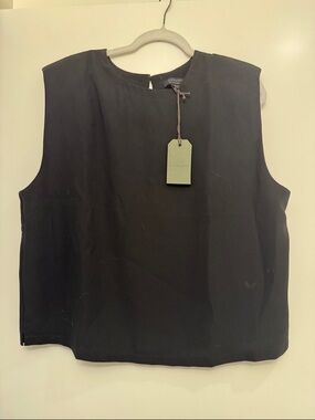 All Saints Black Sleeveless Boxy Tank NEW Sz 12